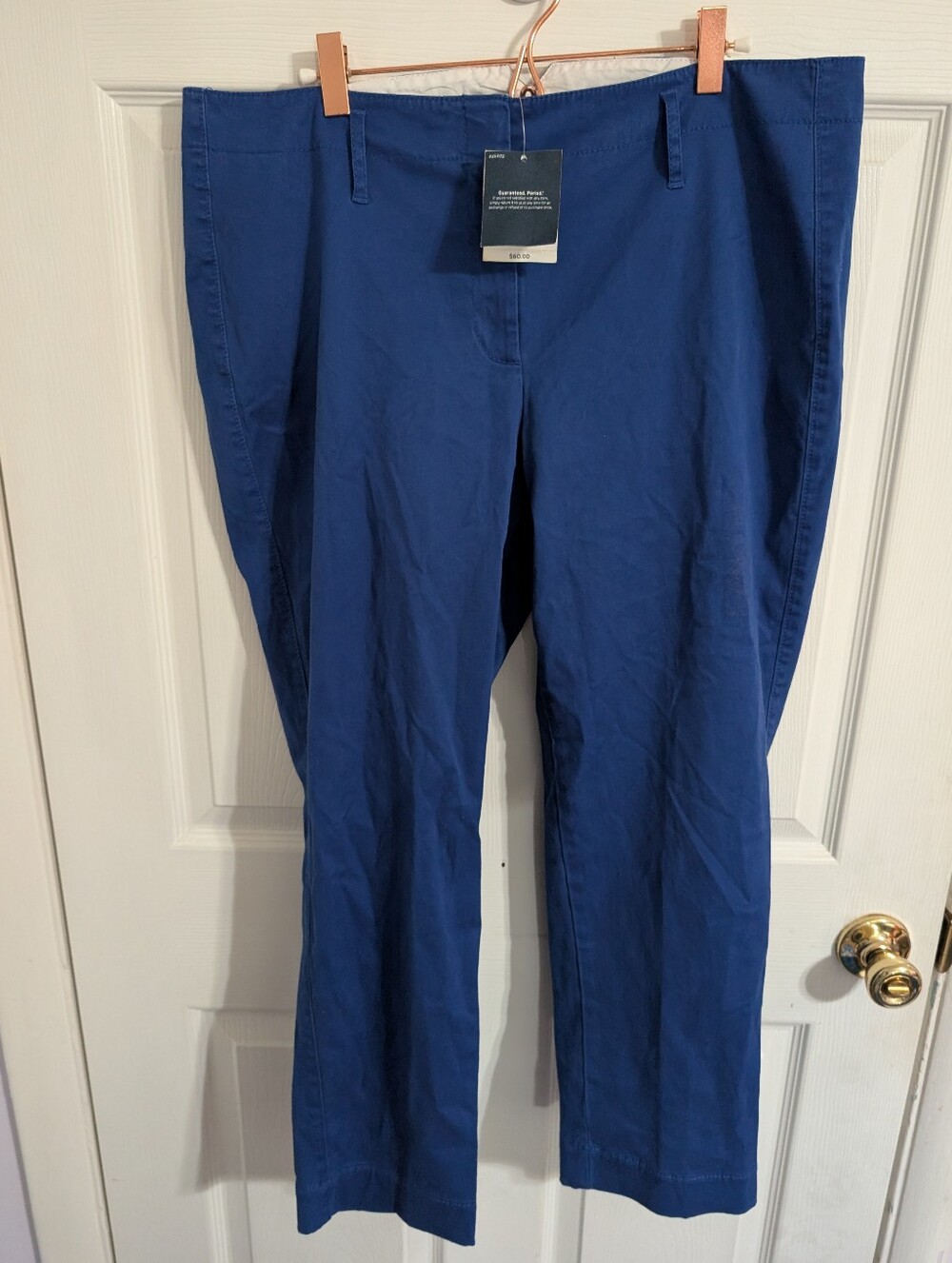 New Lands End Womens Pants Blue Capri Fit 2 Size 16 Petite NWT